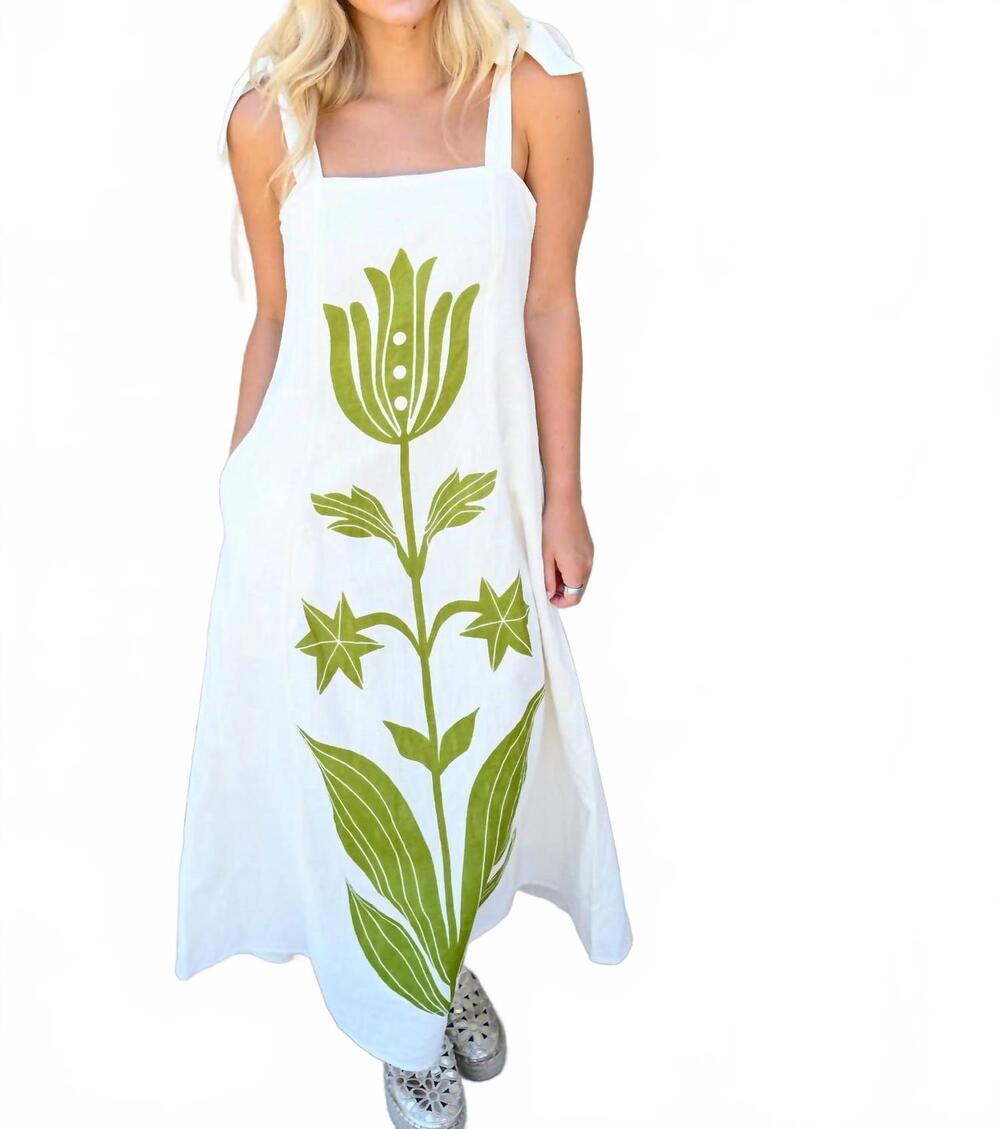 NEW THML garden muse maxi dress in cream